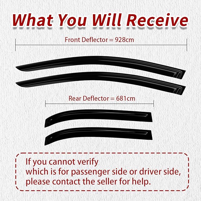 Window Visors Rain Guards for Chevy Equinox 2008-2009, Pontiac Torrent 2006-2009, Premium Acrylic, 4-Piece Set