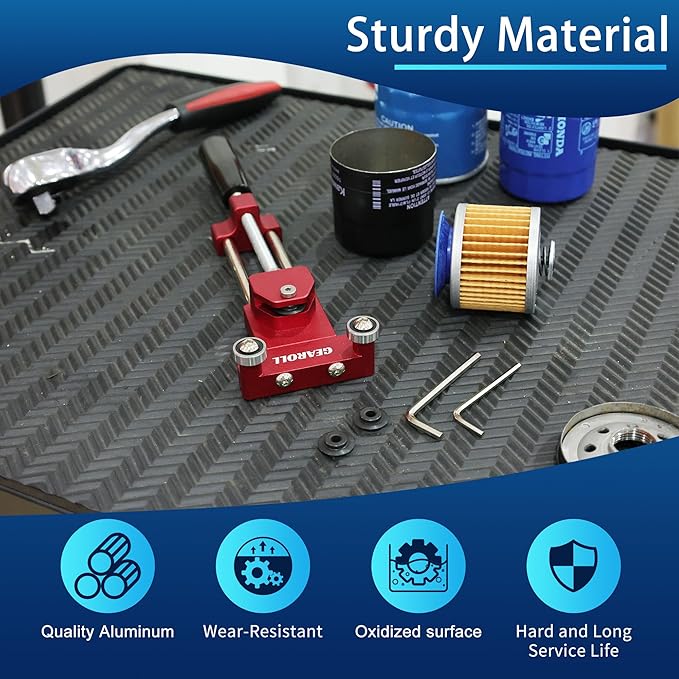Oil Filter Cutter Cutting Tool, Universal Aluminum Oil Filter Cutter opener for Filter Cutting Range 2"-4" Red