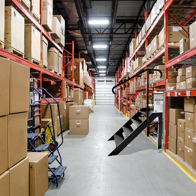 Folding 4 Step Ladder, Step Stool Foldable, RV Steps with Non Slip Feets, Max Load Capacity 660lbs Hot Tub Steps for Home, Travel Trailer, Camper, Mobile Home, Spa, and Porch