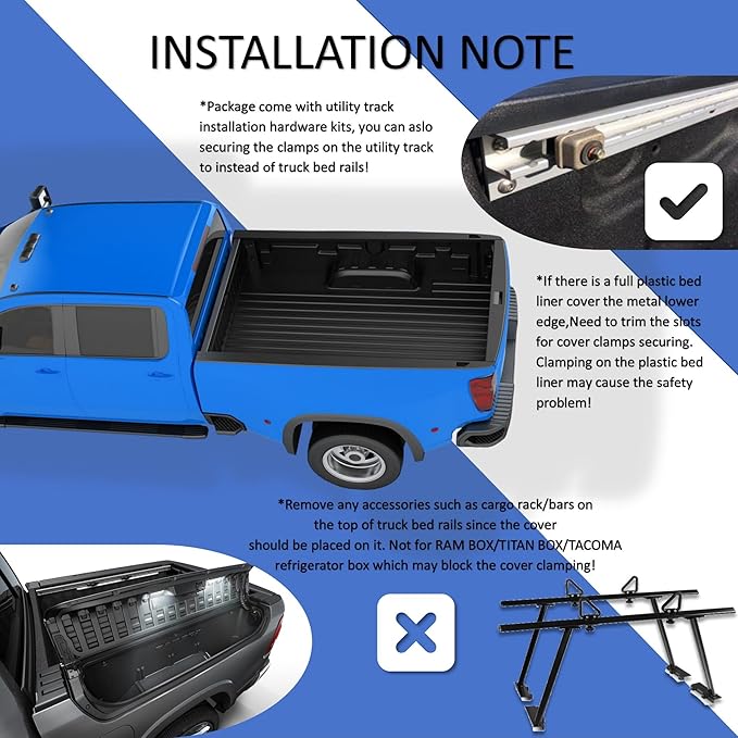 EZ-COVER 5.5' Hard Tri-Fold Truck Bed Cover Compatible for 2022-2026 Toyota Tundra FRP Tonneau Cover | Fit for Deck Rail System