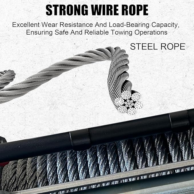 13800lbs Electric Vehicle Winch, Waterproof IP67 80ft Steel Cable Truck Winch with Wireless Handheld Remote, 12V Power Winch for Towing UTV Off Road Vehicle