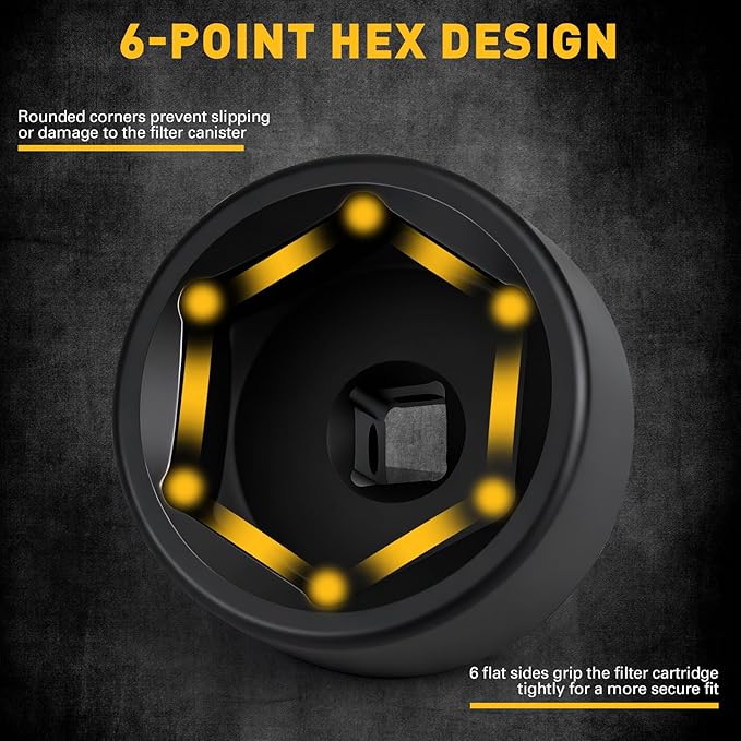 ELEAD 10-Piece Oil Filter Socket Wrench Set, 3/8" Drive Metric Cap Oil Filter Removal Tool, Low Profile Filters Socket Set with Ratchet Wrench Handle, Oil-change Kit Compatible with Toyota BMW Honda