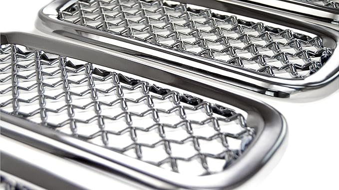 Trim Illusion Patented Tech ABS439 Tape On Chrome Grille Overlay Insert Trim Compatible with 15-19 Jeep Renegade - 7 Piece