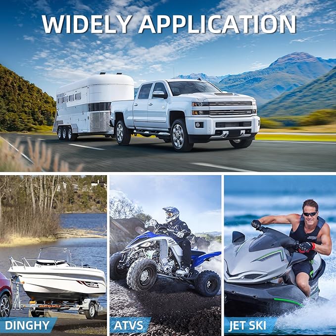 1600LBS Heavy Duty Boat Trailer Winch with 19FT Strap, 2-Way Ratchet, 4:1 Gear Trailer Winch, Portable Hand Crank for Boat, Truck, Trailer, RV, ATV, Jet Ski