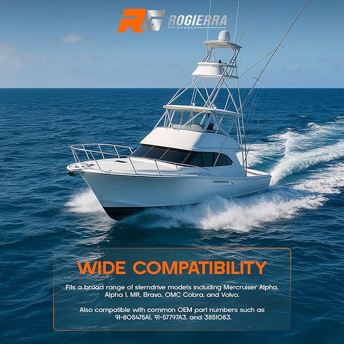 Gimbal Bearing Puller and Installer Tool Kit for Mercruiser Alpha, Alpha 1, MR, Bravo, OMC & Volvo - Heavy Duty Carbon Steel Marine Bearing Remover/Extractor