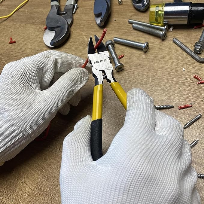 BOOSDEN 5" Wire Cutters, 5 Pack, Precision Cutting Pliers, Ultra Sharp Wire Snips Wire Clippers, Spring Loaded Flush Cutter, Diagonal Cutting Pliers for Jewelry Making Crafting, Wire Cutters Set