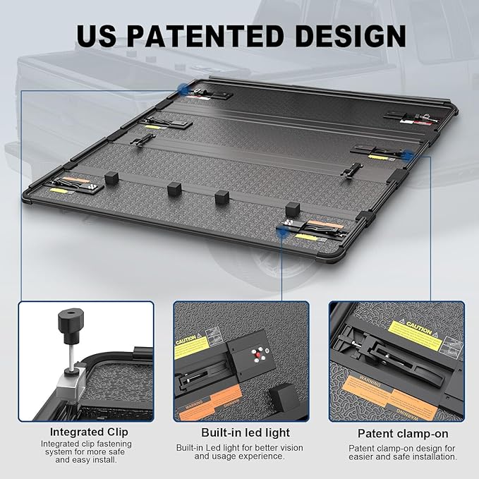 Hard 4 Fold Truck Bed Tonneau Cover for 2019-2025 Silverado 1500 2500HD 3500HD 5.8 Ft Bed, All Weather