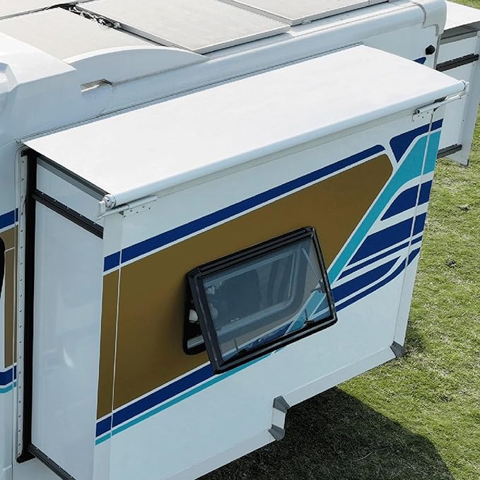 YESCAMP RV Slide Topper Awning Slide Out Awning Kit Cover Assembly,Modular Slideout Awning Protection for RVs,5th Wheels,Travel Trailers and Motorhomes,White,15'(14'7''Fabric)