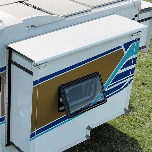 YESCAMP RV Slide Topper Awning Slide Out Awning Kit Cover Assembly,Modular Slideout Awning Protection for RVs,5th Wheels,Travel Trailers and Motorhomes,White,8'6''(8'1''Fabric)