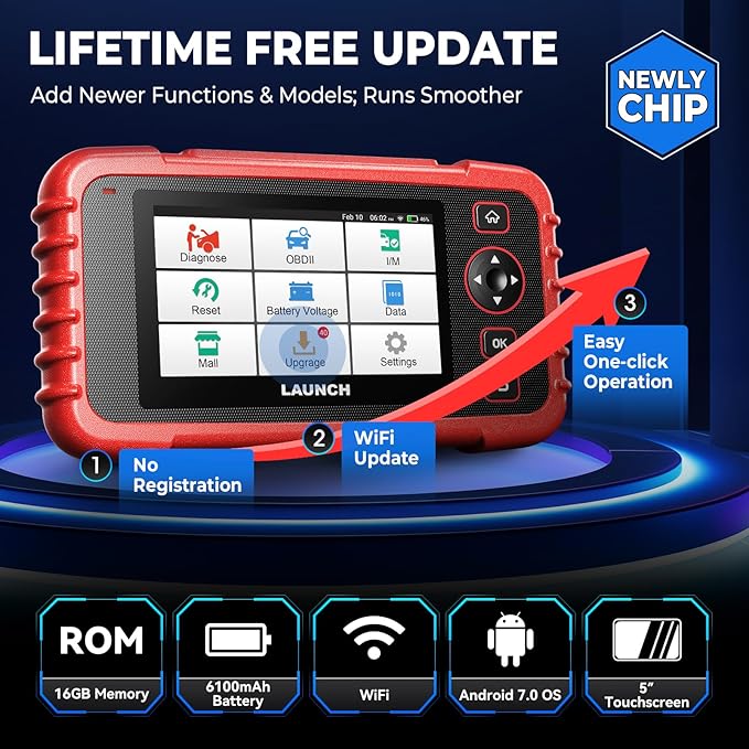 OBD2 Scanner LAUNCH CRP129X V2.0 Elite Scan Tool, Upgrade of CRP123X, 12 Reset Services, ABS/SRS/Transmission/ Check Engine Car Code Reader, Lifetime Free Update, FCA AutoAuth & Auto VIN, Battery Test