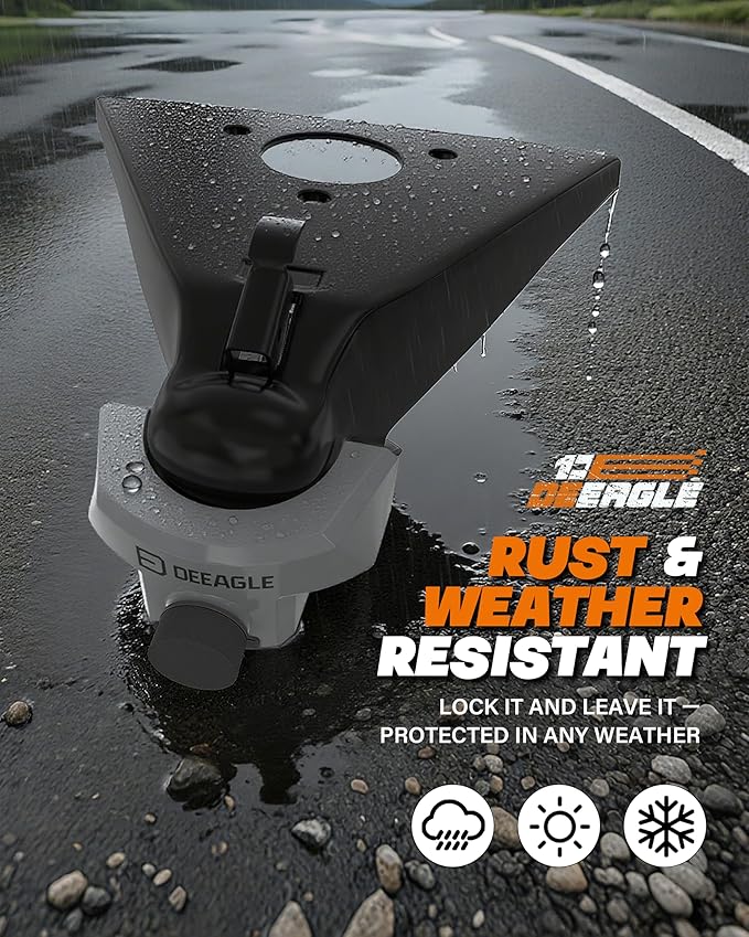 DEEAGLE Heavy Duty Trailer Coupler Lock, RV Trailer Locks Fits 2-5/16” Couplers, Anti-Theft Ball Hitch Lock, Grey