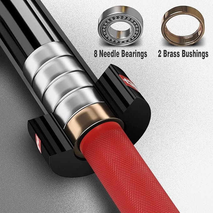7ft Olympic Barbell – 1500LB Capacity 45LB Weightlifting Bar, 28mm Olympic Bar with Bearings, Fits 2" Plates, Alloy Steel Power Bar for Home Gym Strength Training