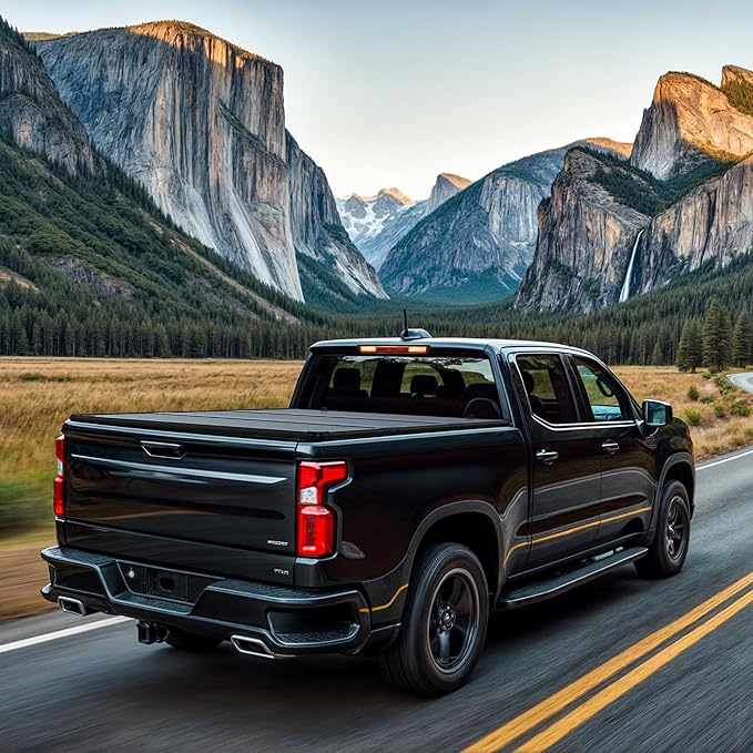 AUTOSAVER88 FRP Hard Tri-fold Truck Bed Tonneau Cover Fit for Ford F-150 F150 2004-2014 5.5ft Bed (Excl. Raptor Series)