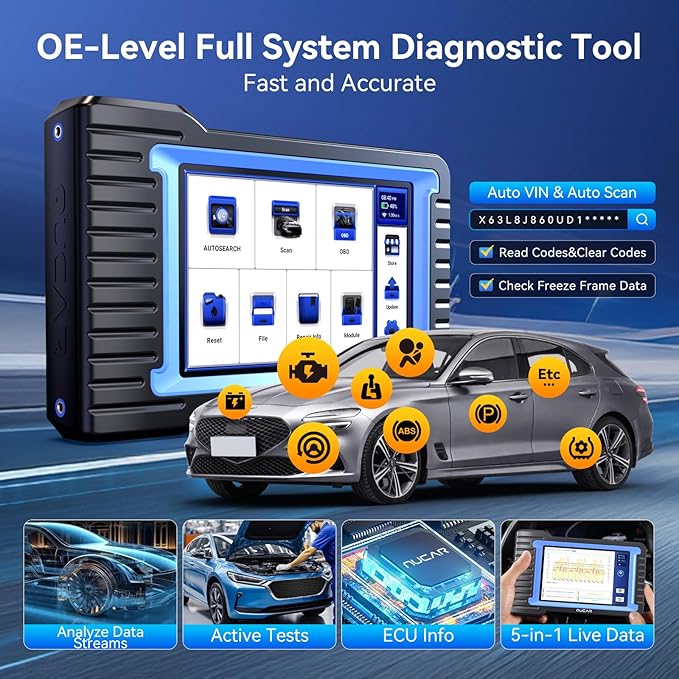 MUCAR Bidirectional Scan Tool, VO7Y All Systems & 28+ Resets OBD2 Scanner Diagnostic Tool with ECU Coding,Wireless Scanner for Car with Active Test