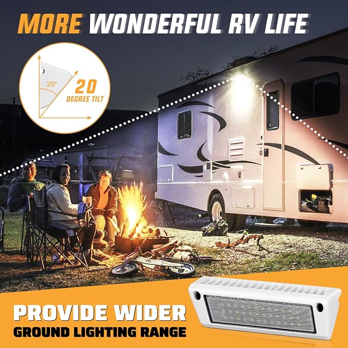 Nilight RV Exterior Light 2PCS 9 Inch Porch Lights Flood Beam 12V 24V LED Scene Cargo Lighting White Aluminum Housing for RVs Trailers Travel Campers 5th Wheels Motorhome SUV Truck