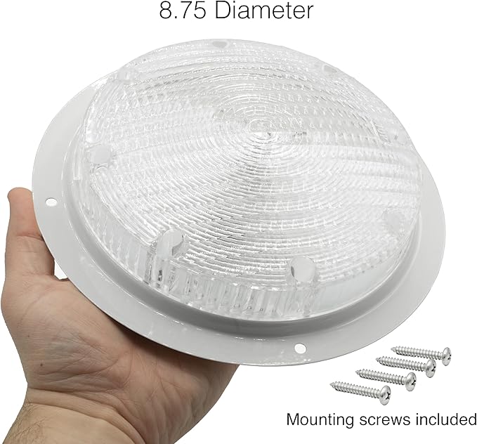 Lumitronics RV Trailer Camper 5th Wheel LED Round Surface Mount Scare Light, Mounting Gasket Included (White)