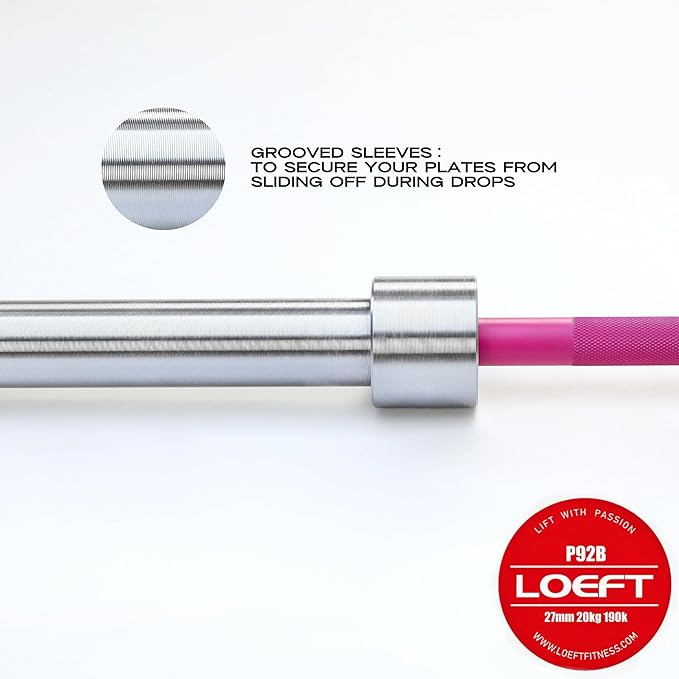 Professional Powerlifting Deadlift Barbell, 92in 27MM Olympic Barbell for Powerlifting, Deadlift Bar for 45lb 1500 lbs Weight Capacity 190K PSI, Enhanced Flex Weight Bar Fit 2" Weights