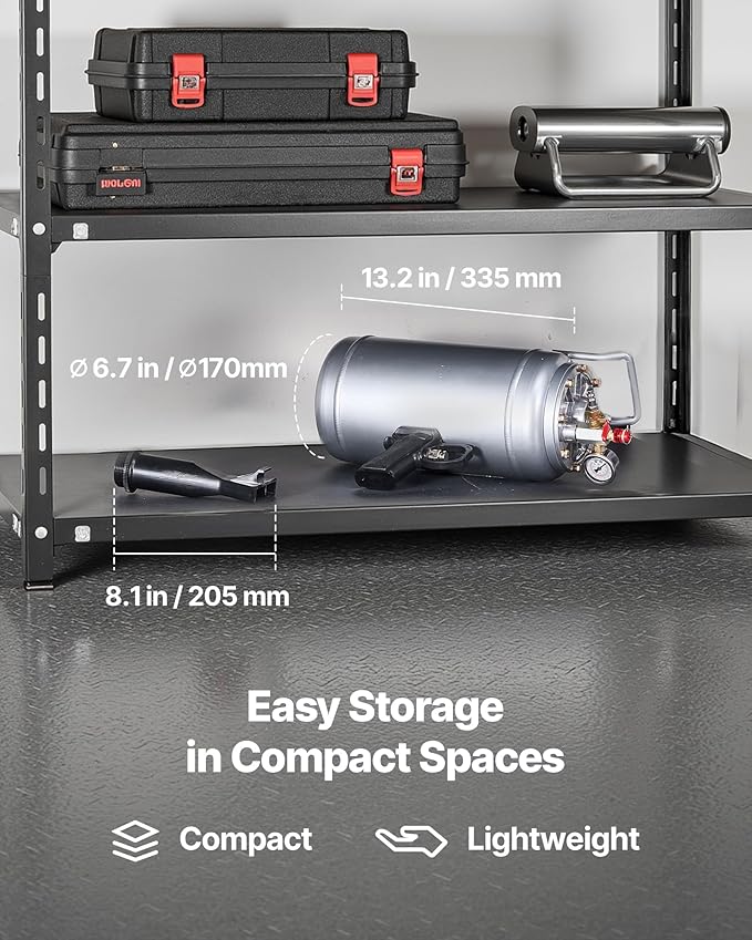 VEVOR Portable Tire Bead Seater, 1.6 Gal / 6 L Air Bead Blaster, Handheld Tire Inflator Tool, 87-116 PSI Operating Pressure, Trigger Seating Inflator for Car, Compact SUV, Light Truck, E-Bike, RV, ATV