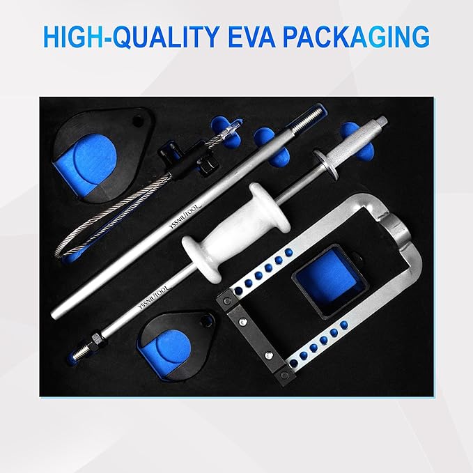 CV Axle Puller Tool, master CV joint puller set 63mm 48mm CV Joint Fork, CV Axle Removal Tool,Outer CV Joint Adapter Steel Cable Adapter,7 hole ball cage universal removal tool,Slide Hammer Extension