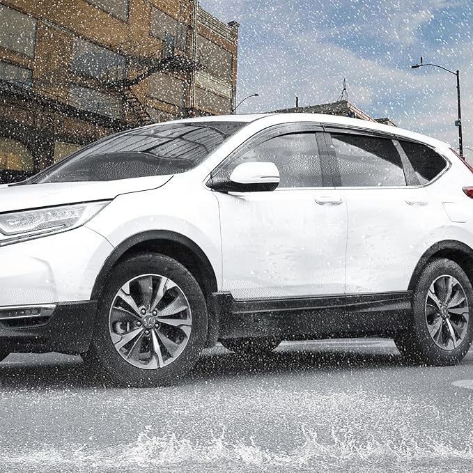 ACLONG Black Rain Guards Fit for Honda CR-V (CRV 2017 2018 2019 2020 2021 2022 Tape-On Side Shatterproof Window Visor, Window Deflectors, Rain Visors, 6-Piece Set