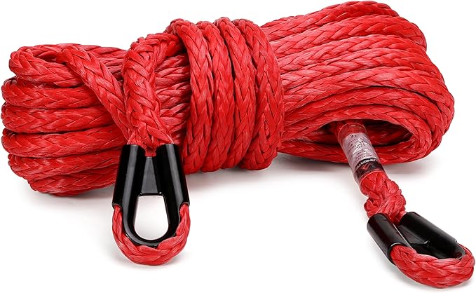 Synthetic Extension Rope Winch Heavy Duty Tow Rope, 1/2" x 50' Winch Cable, 16490KG Load – Ultimate Winching Kit, for Car, Truck