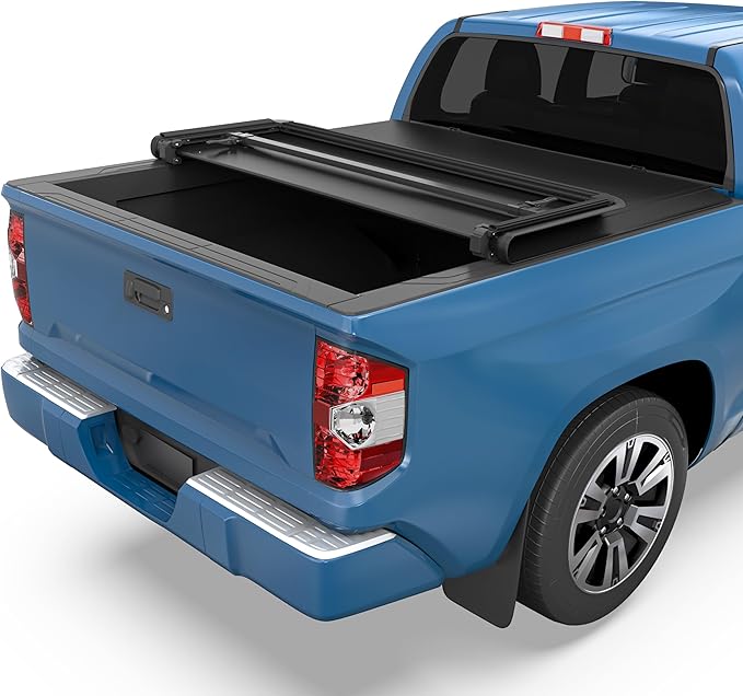 Soft Tri-fold Tonneau Cover Fit for Toyota Tundra 2022 2023 2024 2025 2026 (Excl. Trail Edition), 5.5 ft Bed with Deck Rail System