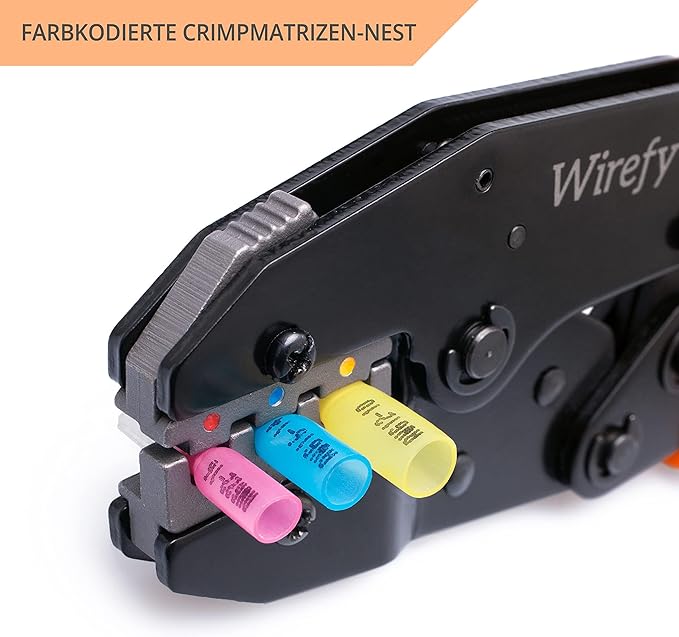 Wirefy Wire Crimping Tool for Heat Shrink 22-10 AWG | Ratcheting Wire Crimper Tool | Terminal Crimp Connectors Pliers | Connectors Crimp for Electrical Robust Terminal Connections