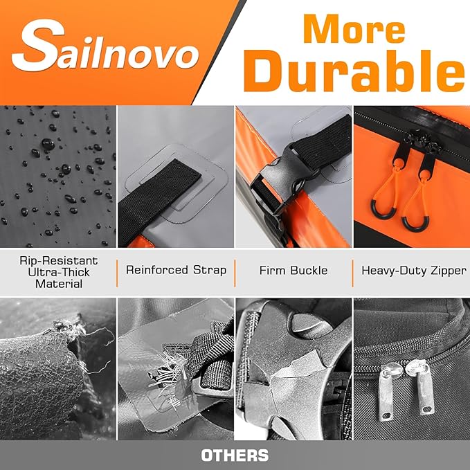 Sailnovo Rooftop Cargo Carrier 20 Cubic, Waterproof Car Roof Bag Soft-Shell Carriers Top Luggage Storage with Slip Mat, 6 Door Hooks & Heavy-Duty PVC for All Vehicle Roof with/Without Rack Cross Bar