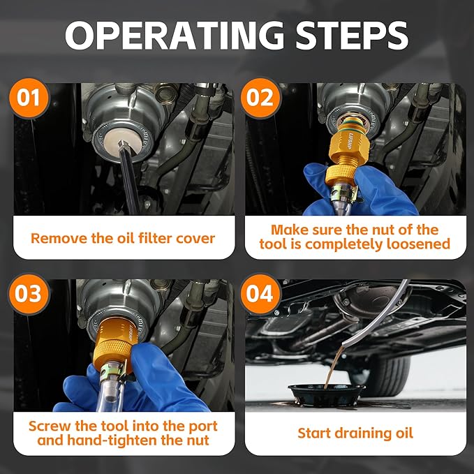 Oil Filter Drain Tool,Aluminum Alloy Upgraded Large Hole and Thickened Tube for Toyota, Lexus, Scion 2.0L - 5.7L Vehicles with Cartridge Style Filter System-Gold