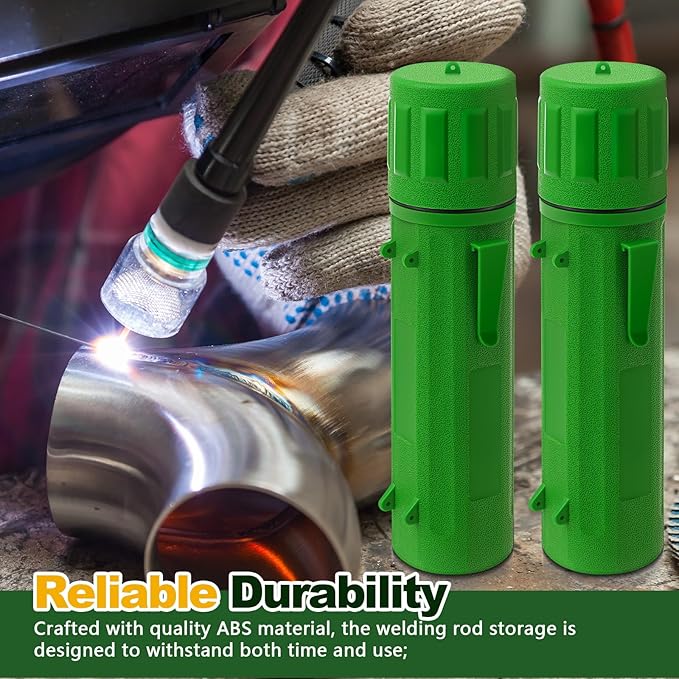 Zonon 4 Pcs Electrode Rod Storage Tube 14 Inch Airproof and Waterproof Welding Rod Holder for Canister(Green)