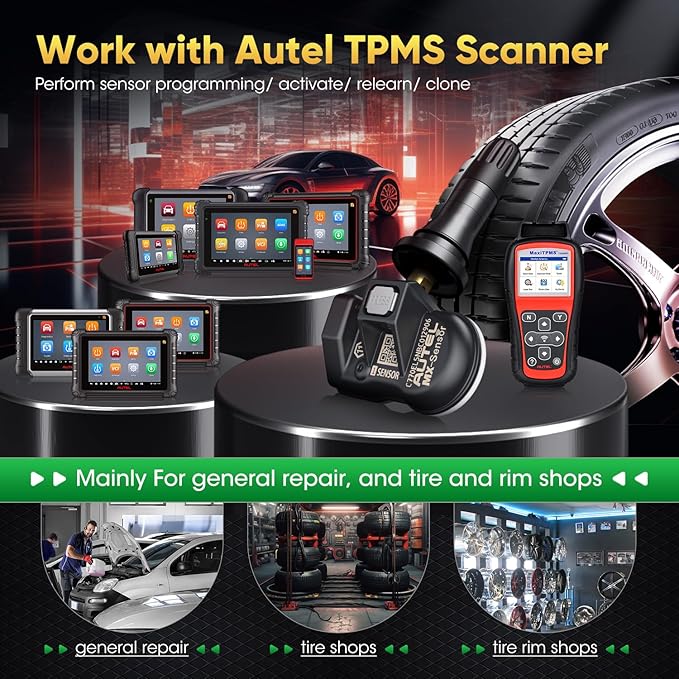 Autel TPMS Sensor Set of 20, 2in 1 MX-Sensor 315MHz + 433MHz Press-in, Universal Programmable for OEM Sensor Replacement, OE-Level 100% Cloneable by Autel TPMS Tool TS508 TS508WF (20PCS Rubber Stem)