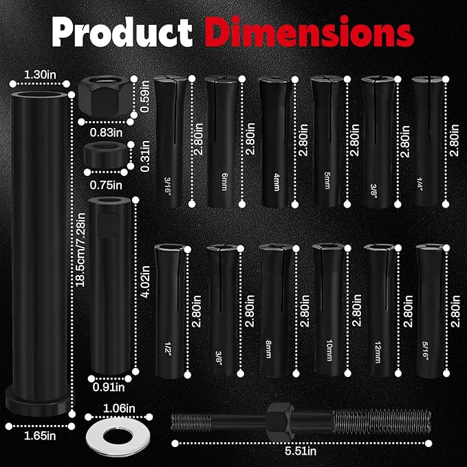 95400 in-Line Dowel Pin Puller Master Set,Dowel Dismantling Tools Easily Remove Dowel Pin,Puller Sets Saving Time and Effort