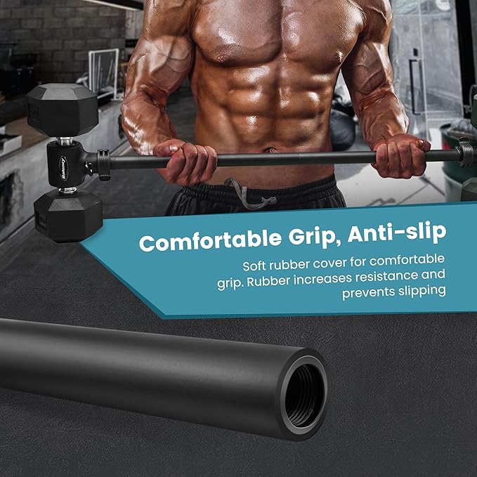 Dumbbell Converter, Convert Dumbbells to Barbell, Dumbbell Barbell Converter Bar, Balency Barbell Bar for Home Gym Workout, Adjustable Weight & Up to 200LB Capacity Weight Barbell for Weight Lifting