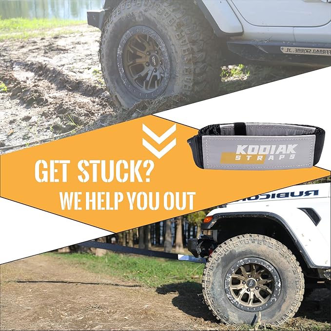 Tree Saver Winch Strap (8' x 3") – 35,000 lbs Heavy Duty for Off-Road Towing and Recovery by KODIAK STRAPS Black