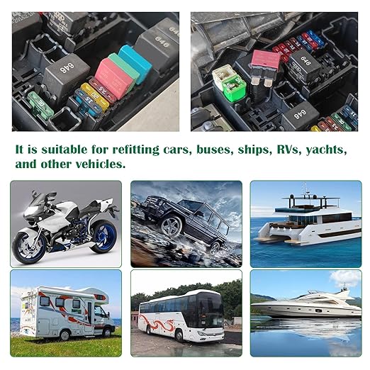 10A Auto Reset Blade Fuse - Replace Standard 10A ATC/ATO Fuses, 14VDC Waterproof Circuit Breaker for Cars, Trucks, Boats, RVs, and Solar Systems (Pack of 5)