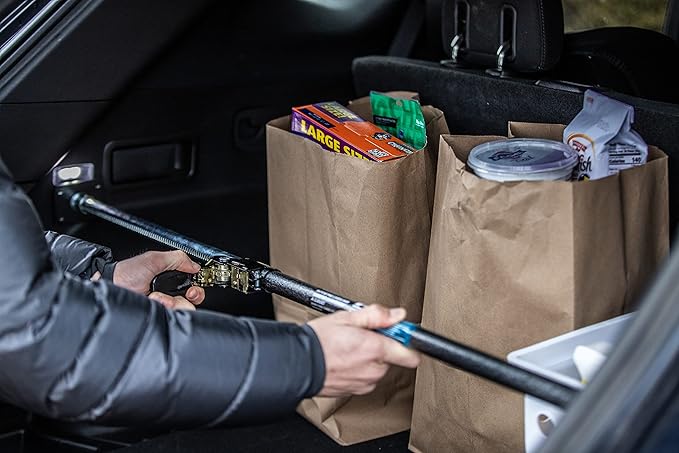 Keeper Adjustable Cargo Bar for Pickup Truck Bed, Ratcheting Cargo Bar, Ideal Work Truck Accessories, Black/Silver, 40"-70" Adjustable Length, 3 Pack