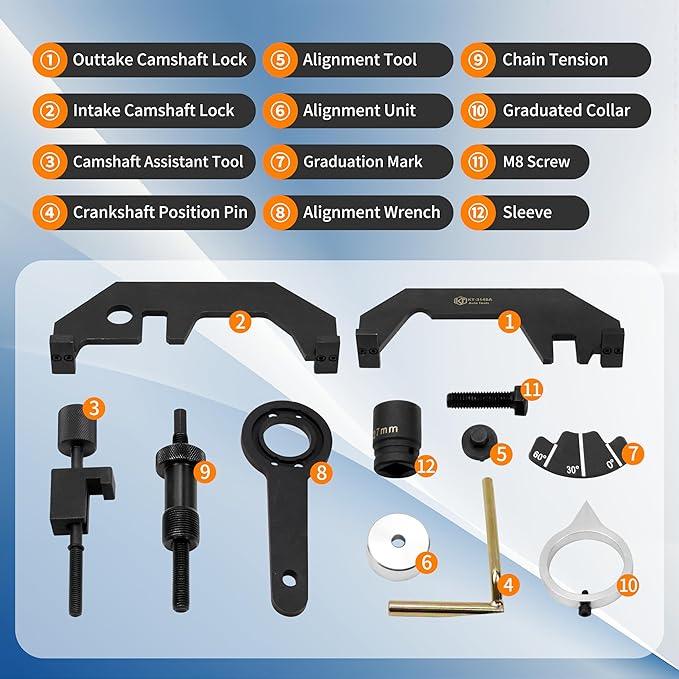 Engine Timing Alignment Locking Tool kit Compatible with BMW N62 N73 Engine and Engine 545i 550i 645Ci 650Ci 650i 745Li 745i 750Li 750i X5