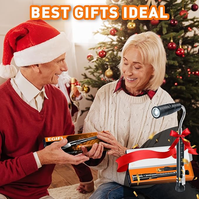 Gifts for Him, Rechargeable Magnetic Pickup Tool, Telescoping Magnetic Flashlight Pick Up Tool, Christmas Stocking Stuffers for Men Adults, Cool Gadgets Birthday Gifts for Men, Husband, Boyfriend