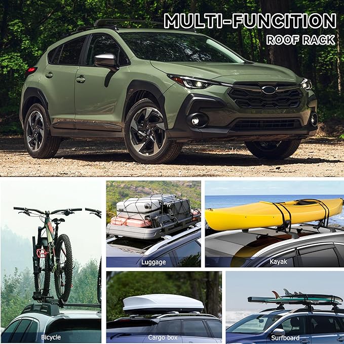 300Lbs Lockable Roof Rack Crossbars Compatible with 2024 2025 2026 Subaru Crosstrek(Not for Wilderness), Heavy Duty Aluminum Cross Bar Fit Luggage Luggage Kayaks Bicycles Snowboard