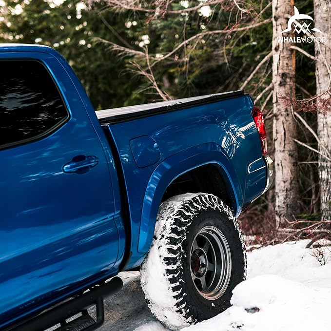 Hard Folding Truck Bed Tonneau Cover Compatible with Toyota Tundra 2014-2021 5.5 ft Short Box, Tri Fold Style