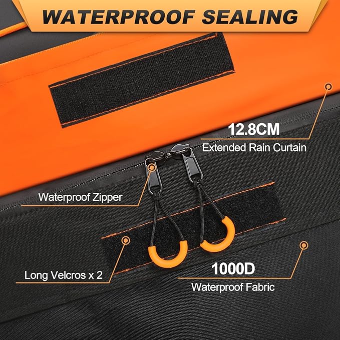 Sailnovo Car Rooftop Cargo Carrier Roof Bag, 15 Cubic Feet Waterproof Rooftop Cargo Carrier Bag, Fit Car with Without Luggage Rack - Cartop Carrier Bag with Tie-Down Strap, Safety Hook