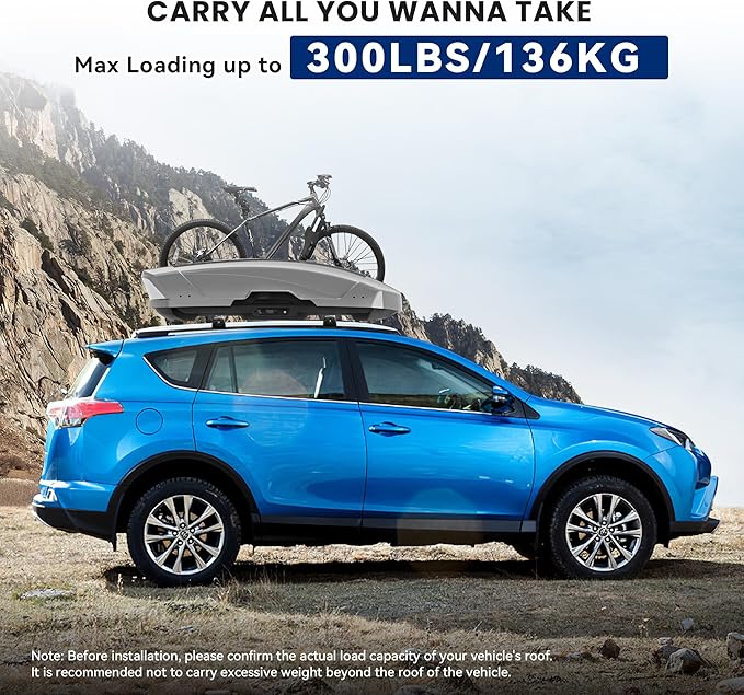 300LBS Roof Rack Cross Bars Lockable for 2013-2018 RAV4, Aluminum Car Cargo Crossbars Rooftop Luggage Kayak Bicycles Canoe Carrier