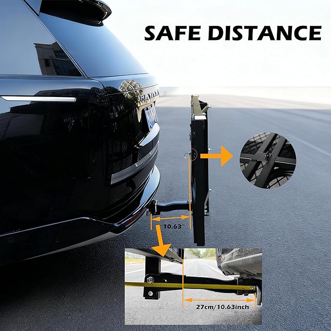 lugglage Basket 60x24x13 inches, Folds Flat, 600 Lbs Heavy Duty Hitch Cargo Basket Black，Luggage Storage (60x24x13 inch)