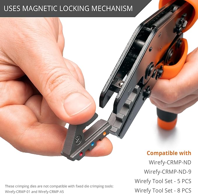 Wirefy ICD-A6 Crimping Die for Insulated Flag Connectors 12-10 AWG – Interchangeable Quick-Change Die for Wirefy Crimping Tools – Precision Crimp for Electrical Terminals