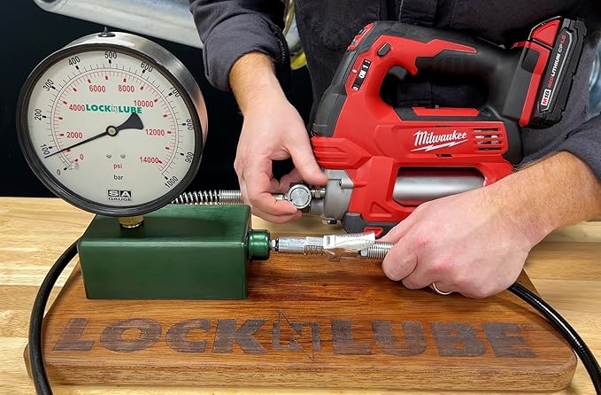 LockNLube Pressure Return Valve for Use with Cordless Grease Guns. No More Pressure Locks! Returns Grease to The Tube. Releases Hose backpressure.