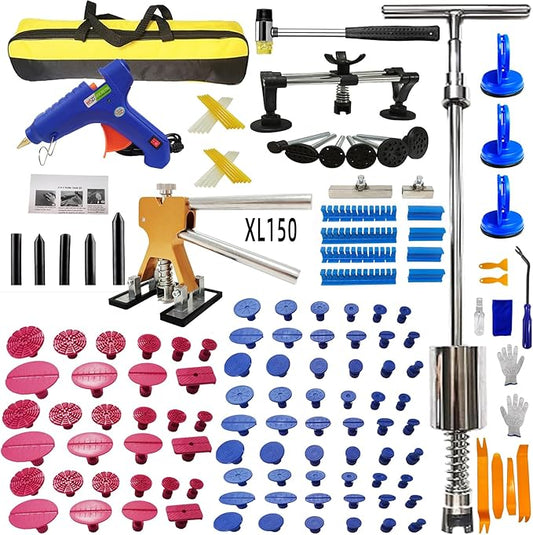 150pcs/set Paintless Dent Removal Kit for Car,Auto Body Repair Tool Dent Removal Tools, Hail Damage Repair Tools Bodywork Dings Dent Puller Remover kit