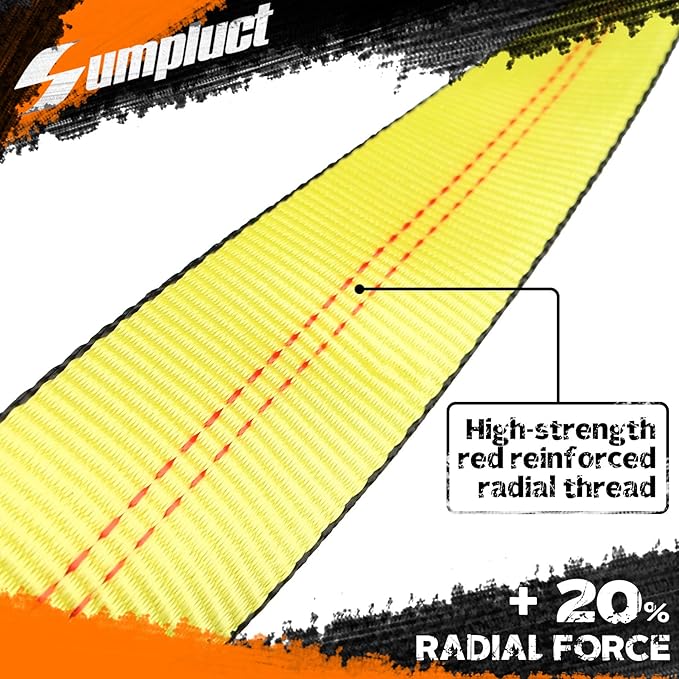 Recovery Tow Strap 2in X 20ft Heavy Duty 20,000 lbs Break Strength, Use for Emergency Towing Rope, Tree Saver, Winch Extension, Triple Reinforced Loops, Protective Sleeves,Car Accessories