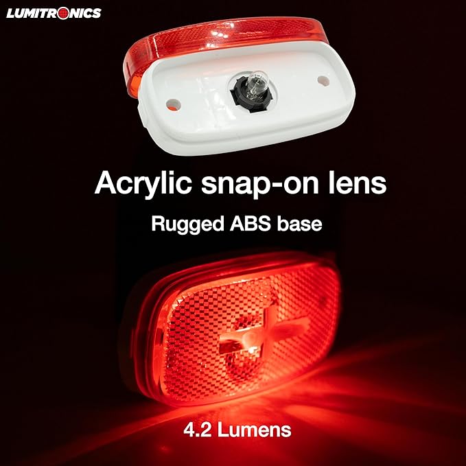 Lumitronics Clearance Marker Side Light Utility Trailer Light for RV Lights & Camper Lights, Red