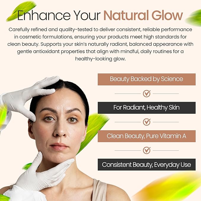 Vitamin A Powder Retinyl Palmitate, Pure Retinol Powdered Vitamin Water Soluble Vitamin A USP & Cosmetic Grade (2 oz. / 56 Grams)