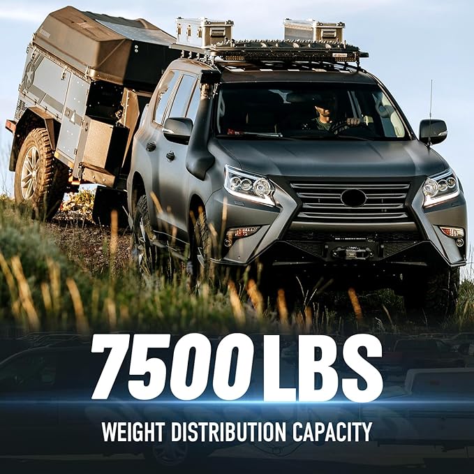 Tow Hitch 2 Inch, Trailer Hitch Extension Riser for 2-Inch Receiver, 6.6" Rise/Drop, Adjustable Lengths 5", 6", 8", 9", Solid Tube, 7500 lbs Capacity, Includes Bolt, Nut & Clip, Matte Black